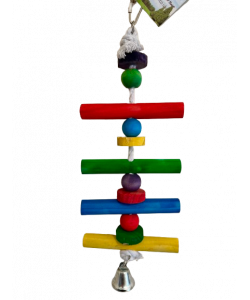 Parrot-Supplies Simple Wooden Stacker Dowel and Balls Parrot Toy